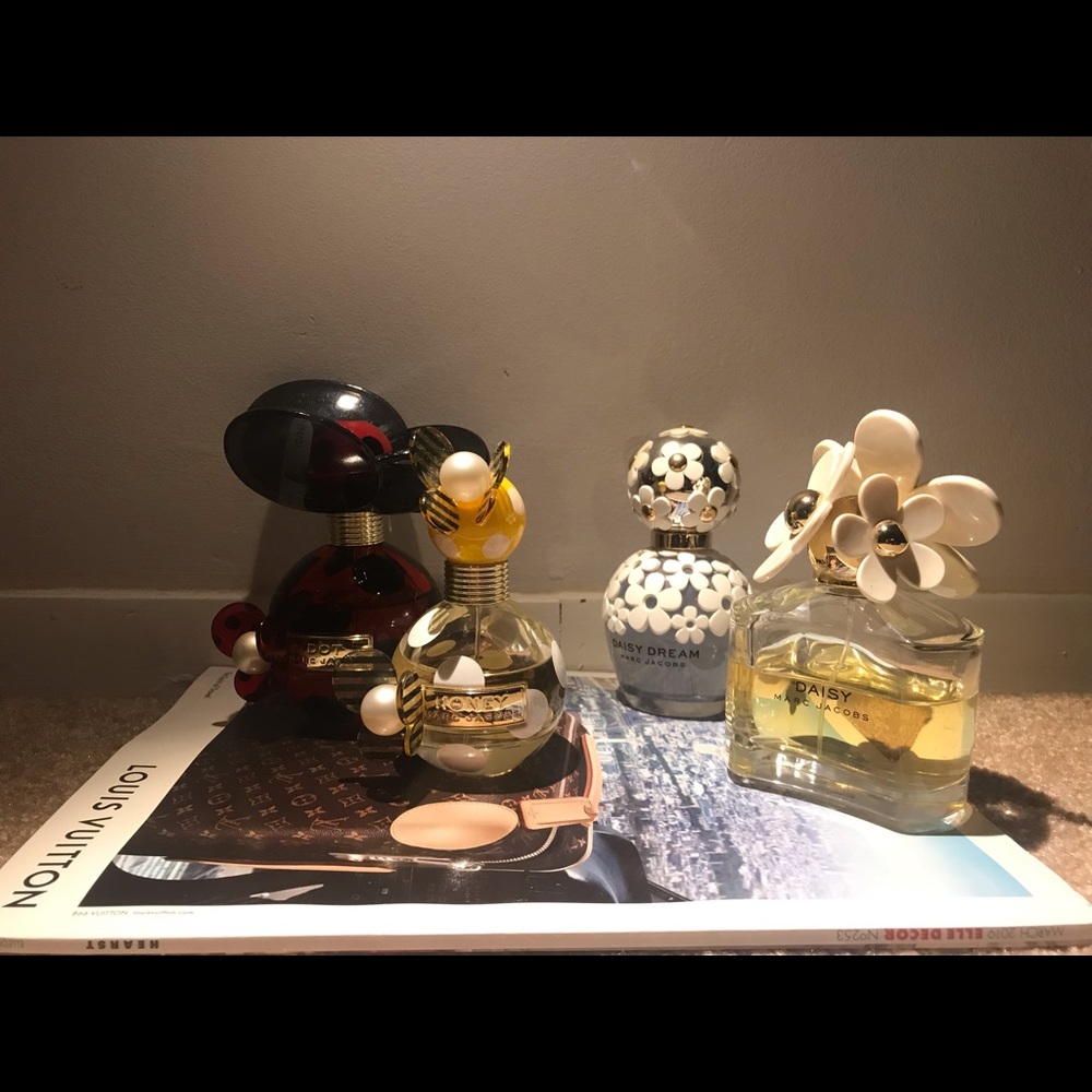 Lot of four full size Marc Jacobs perfumes